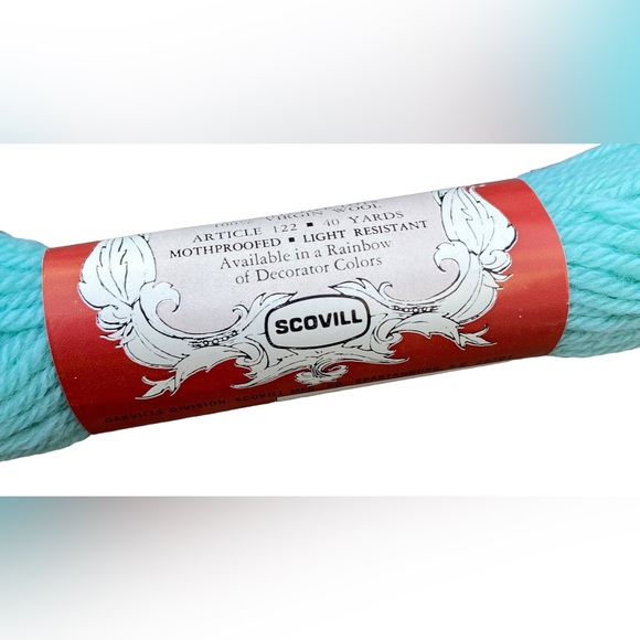 Aquamarine VTG NOS Scovill Dritz Luxury 100% Virgin Wool Needlepoint 40 Yards - Picture 3 of 5